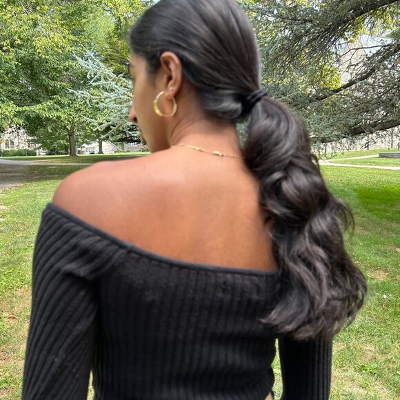 Off-the-shoulder Strapless Black Longsleeve Going Out Top Brandy Melville - Picture 2 of 3